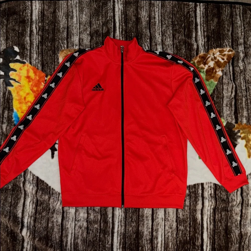 Adidas Red and Black Track Jacket - Picture 1 of 3
